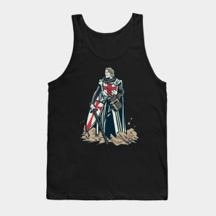 Serious Medieval Knight Crusader Knights Templar Tank Top